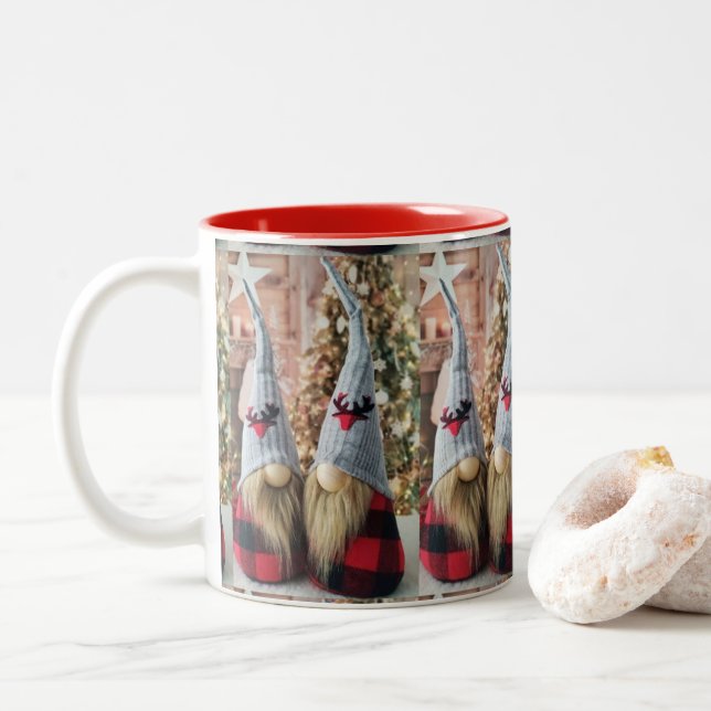***FINNISCHES GNOME*** CHRISTMAS-TASSE ZWEIFARBIGE TASSE (Mit Donut)