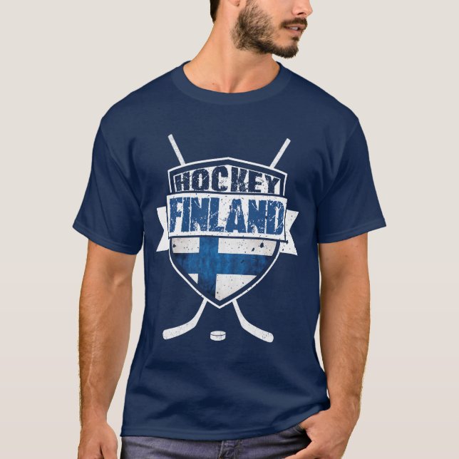 Finnisches Hockey-Logo-T-Shirt, Suomi T-Shirt (Vorderseite)