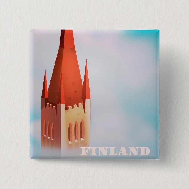 Finnisches Kirchenplakat Button (Vorderseite)