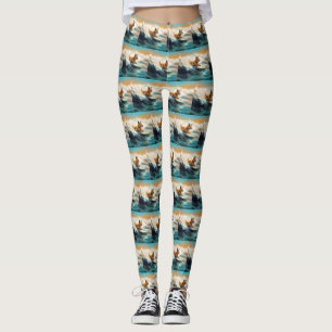 Finnisches Lapphund Beach Surfainting Leggings