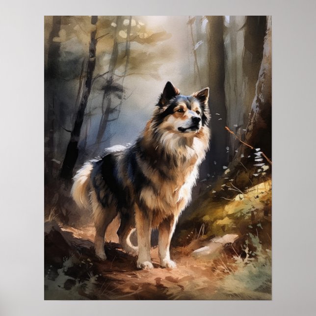 Finnisches Lapphund Dog Art Print Poster (Vorne)
