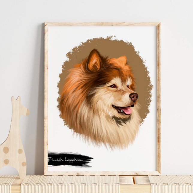 Finnisches Lapphund Dog Portrait | Portraitwand fü Poster (Von Creator hochgeladen)