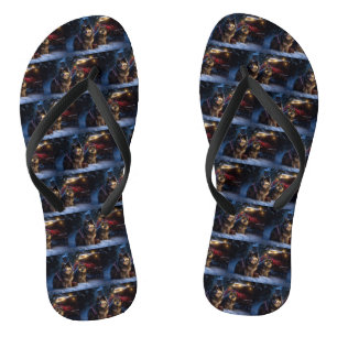 Finnisches Lapphund Snowy Sleigh Weihnachtsdekor Flip Flops