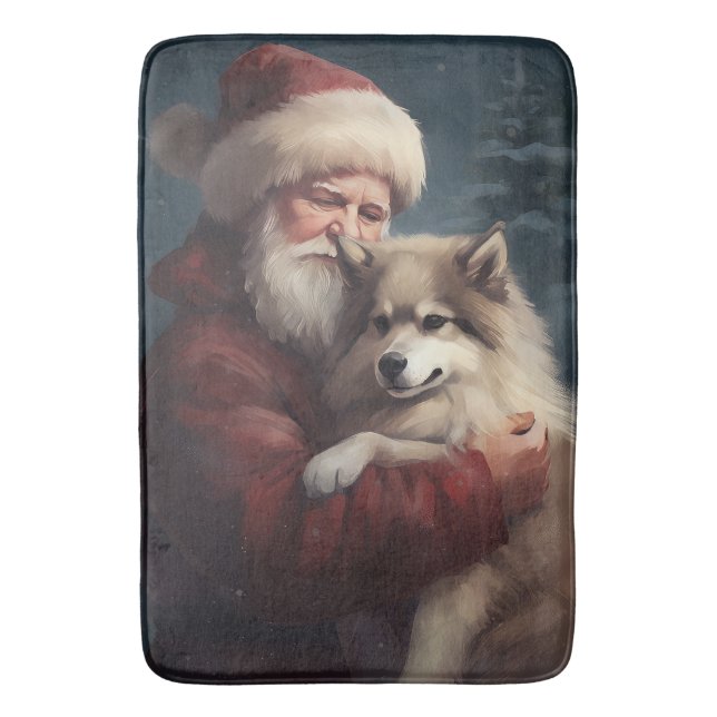 Finnisches Lapphund Weihnachtsfest Weihnachten Badematte (Vorderseite Vertikal)
