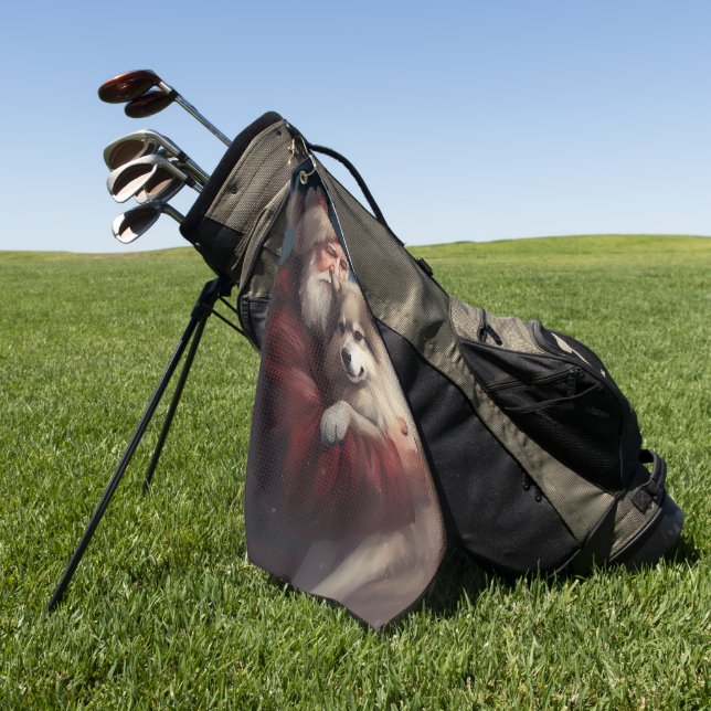 Finnisches Lapphund Weihnachtsfest Weihnachten Golfhandtuch (Gras)