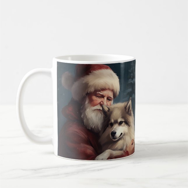 Finnisches Lapphund Weihnachtsfest Weihnachten Kaffeetasse (Links)