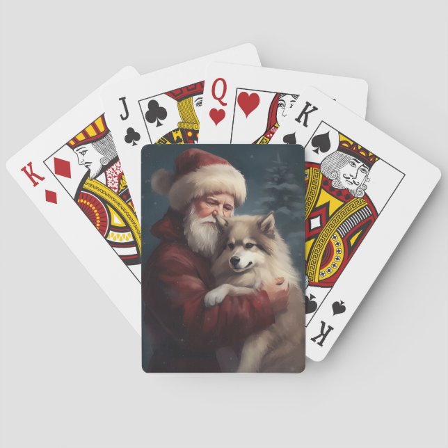 Finnisches Lapphund Weihnachtsfest Weihnachten Spielkarten (Rückseite)