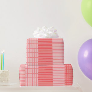 Finnisches Muster Streifen Muster in Rosa Geschenkpapier
