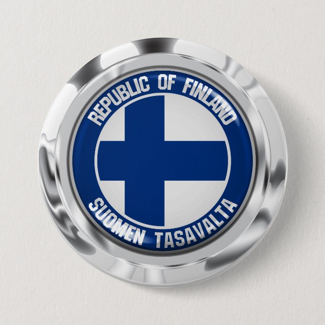 Finnisches RundEmblem Button (Vorderseite)