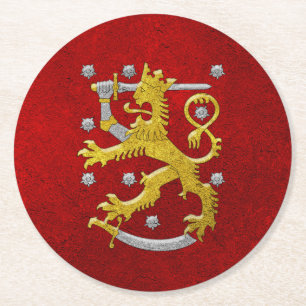 Finnisches Wappen Runder Pappuntersetzer