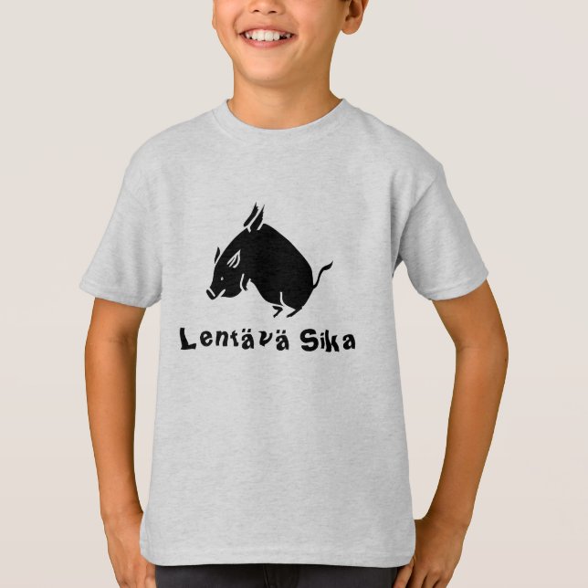 Finnisches Wort für das fliegende Schwein T-Shirt (Vorderseite)