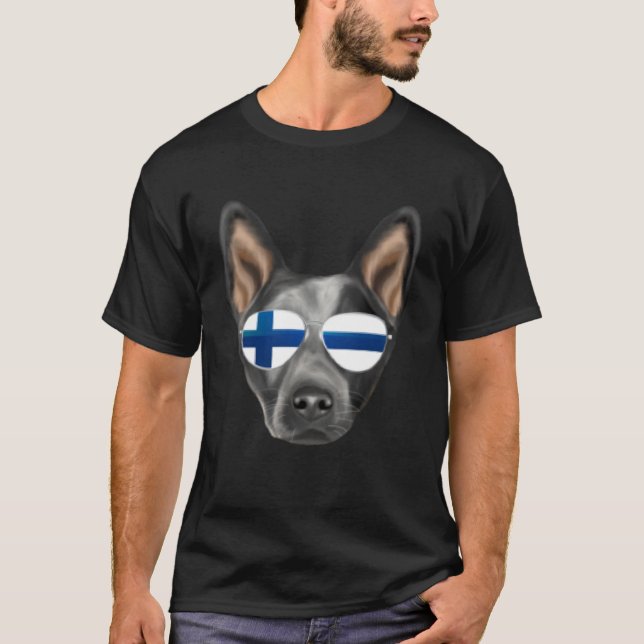 Finnish Flag Australian Cattle Dog Dog Finland Poc T-Shirt (Vorderseite)