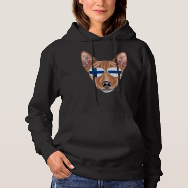 Finnish Flag Basenji Dog Finland Pocket Hoodie (Vorderseite)