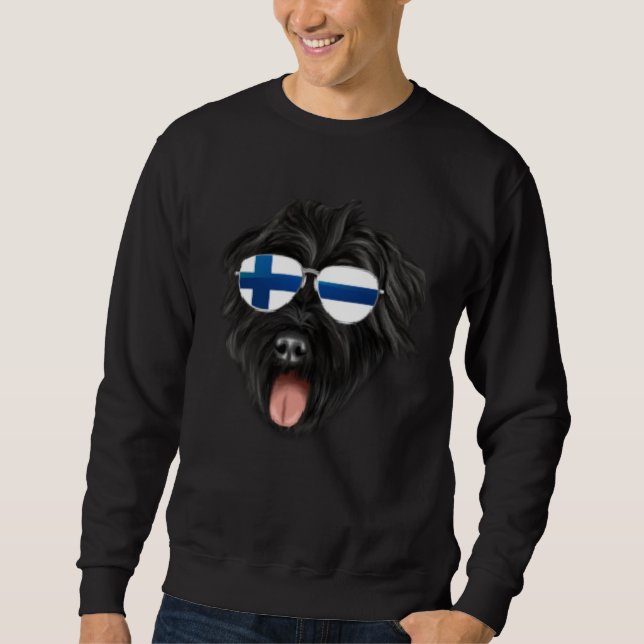 Finnish Flag Bouvier des Flandres Dog Finland Pock Sweatshirt (Vorderseite)
