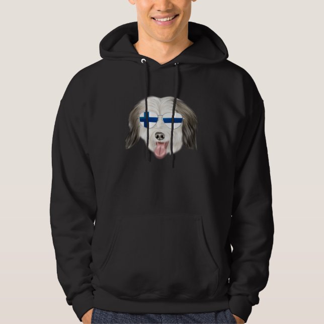 Finnish Flag Coton de Tulear Dog Finland Pocket Hoodie (Vorderseite)