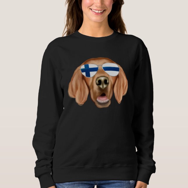 Finnish Flag Irish Setter Dog Finland Pocket Sweatshirt (Vorderseite)