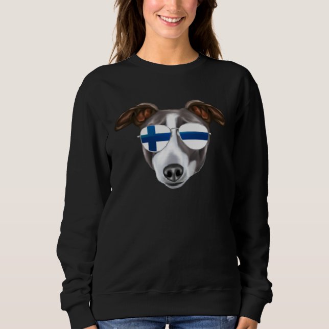 Finnish Flag Italian Greyhound Dog Finland Pocket Sweatshirt (Vorderseite)