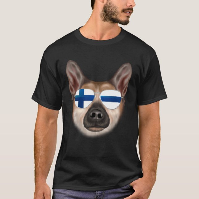 Finnish Flag Norwegian Buhund Dog Finland Pocket T-Shirt (Vorderseite)