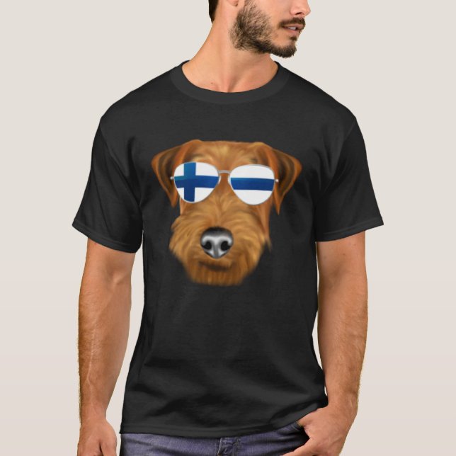 Finnish Flag Welsh Terrier Dog Finland Pocket T-Shirt (Vorderseite)