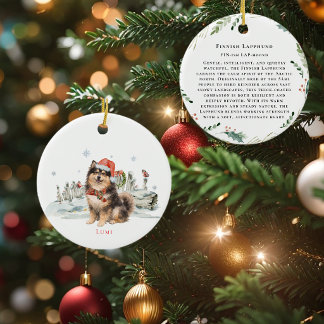 Finnish Lapphund Dog Monogram Keramik Ornament