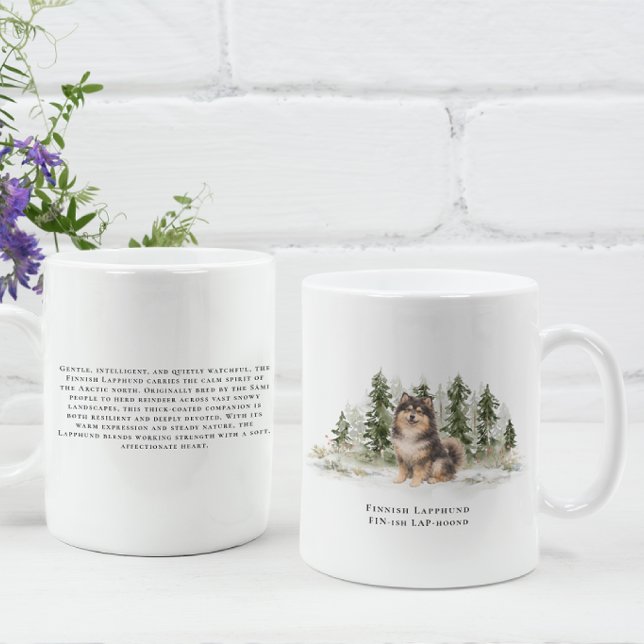 Finnish Lapphund Dog Watercolor Breed Quote Kaffeetasse (Von Creator hochgeladen)