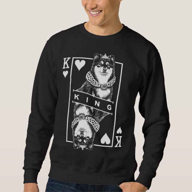 Finnish Lapphund King Of Hearts  Dog  Pop Sweatshirt (Vorderseite)