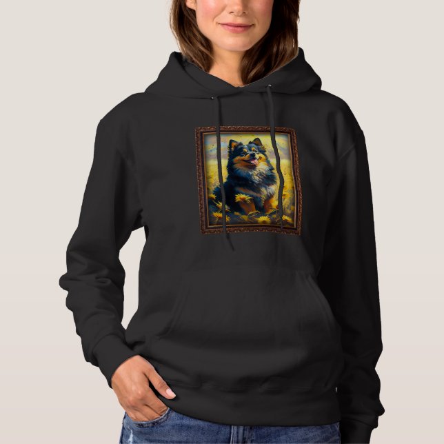 Finnish Lapphund Painting Sunflower Flower Mom Wom Hoodie (Vorderseite)