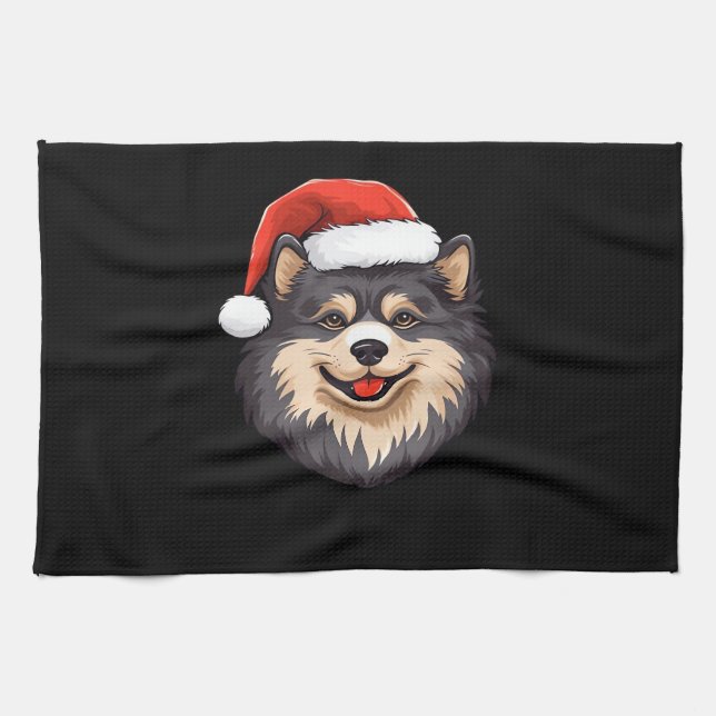 Finnish Lapphund Ugly Sweater Christmas Classic T- Geschirrtuch (Horizontal)