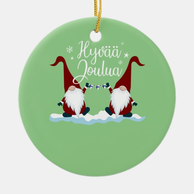 Finnish Merry Christmas Finland Gift Tee Hyvaa Jou Keramik Ornament (Vorne)