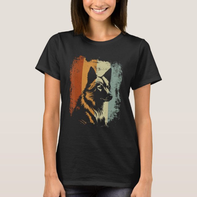 Finnish Spitz Dog Retro Design T-Shirt (Vorderseite)