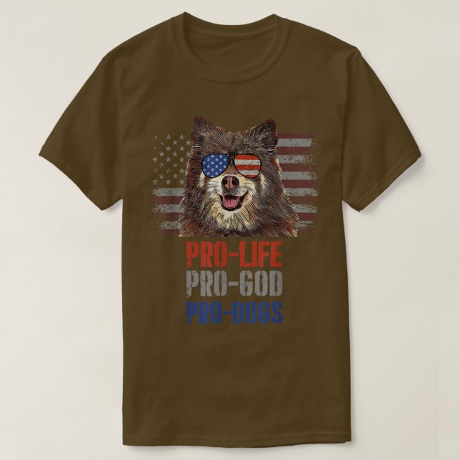 Finnish Spitz Pro Life Pro God Pro Dogs T-Shirt (Design vorne)