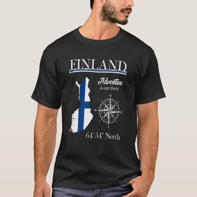 Finnland Abenteuer gibt es Suomi finnische Flagge T-Shirt (Vorderseite)