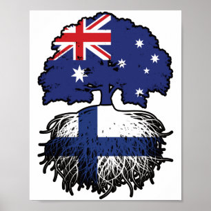 Finnland Australien Tree Roots Poster