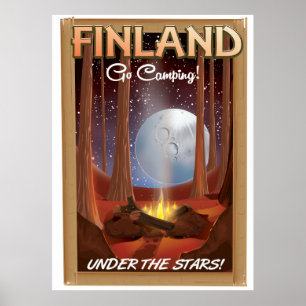 Finnland Camping unter den Sternen Poster