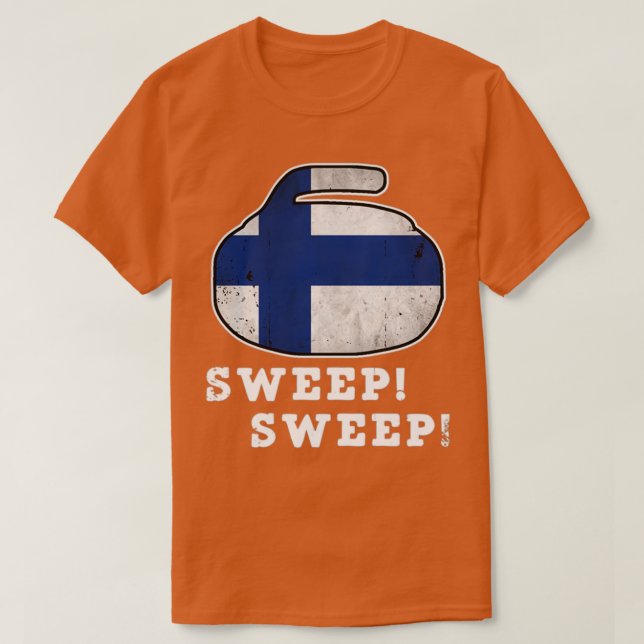 Finnland Curep Curler Hoodie, die nationale Flagge T-Shirt (Design vorne)