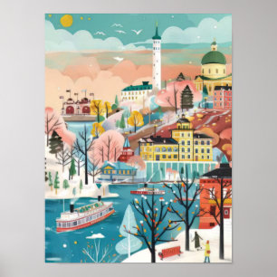 Finnland Druck Finnland Illustration Helsinki Reis Poster