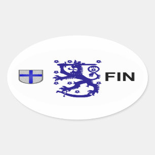 Finnland Euro-Aufkleber Ovaler Aufkleber