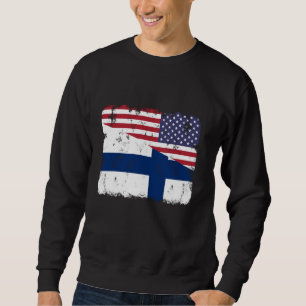 Finnland Finnisch Amerikanische Flagge Finn Suomi Sweatshirt