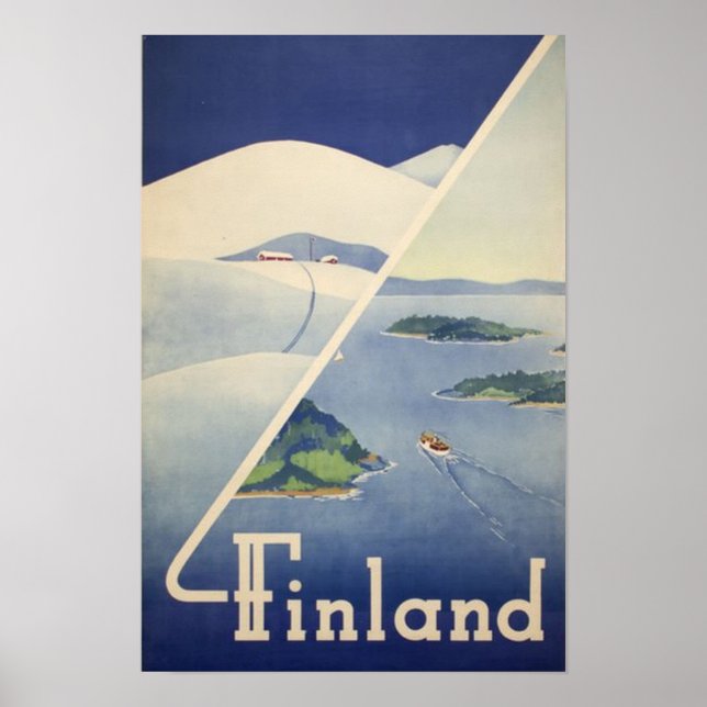Finnland: Finnische Vintage Travel Poster (Vorne)