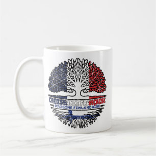 Finnland - Flag der Baumwurzeln in Frankreich Kaffeetasse
