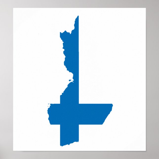 Finnland - Flag-Karte Poster (Vorne)