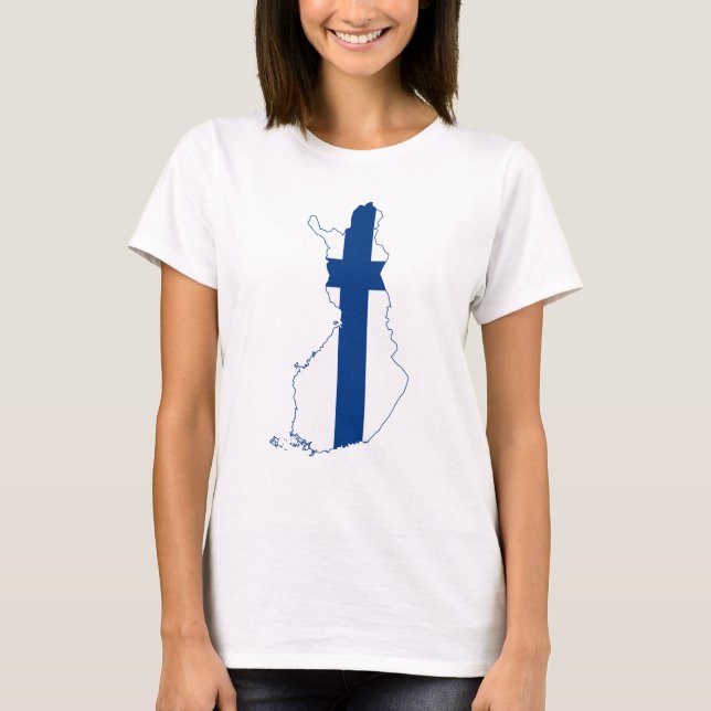 Finnland Flag Map T - Shirts (Vorderseite)