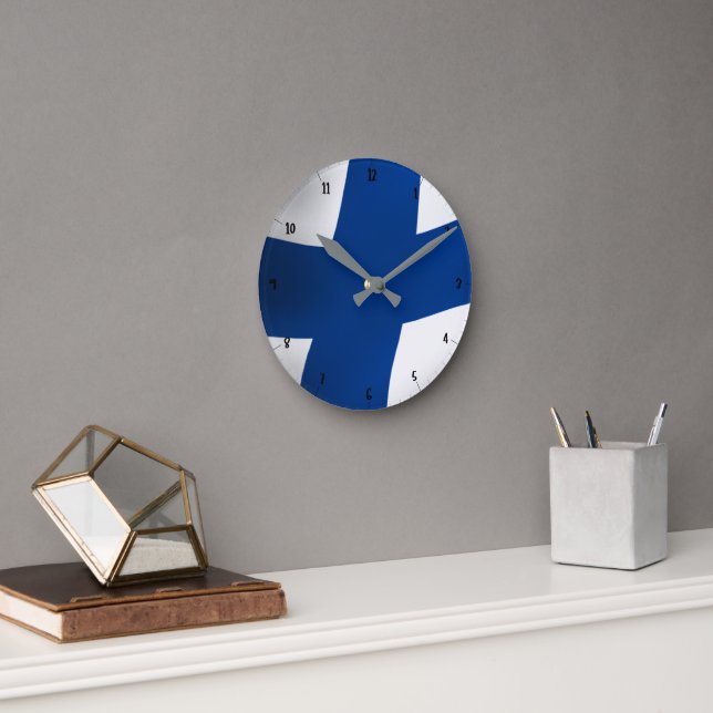 FINNLAND FLAG RUNDE WANDUHR (Büro)