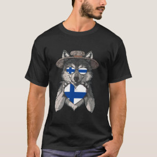 Finnland Flag Wolf Herzchen Finnischer Priester fi T-Shirt