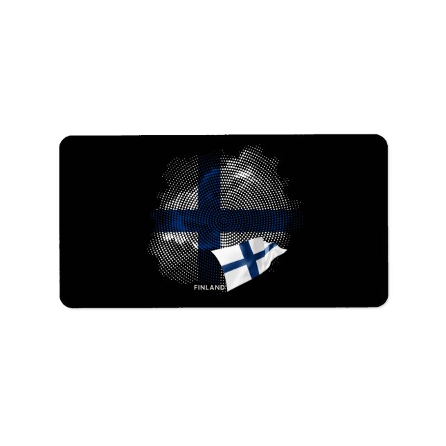 Finnland-Flagge Adressaufkleber (Vorne)