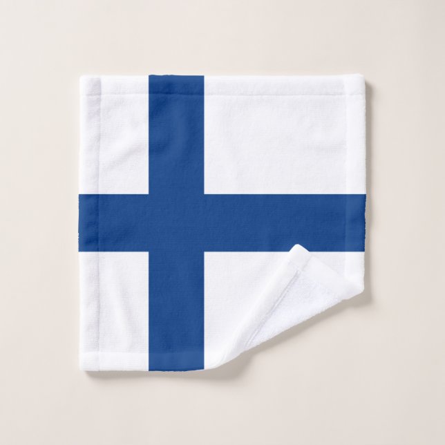 Finnland-Flagge Badhandtuch Set (Waschlappen)