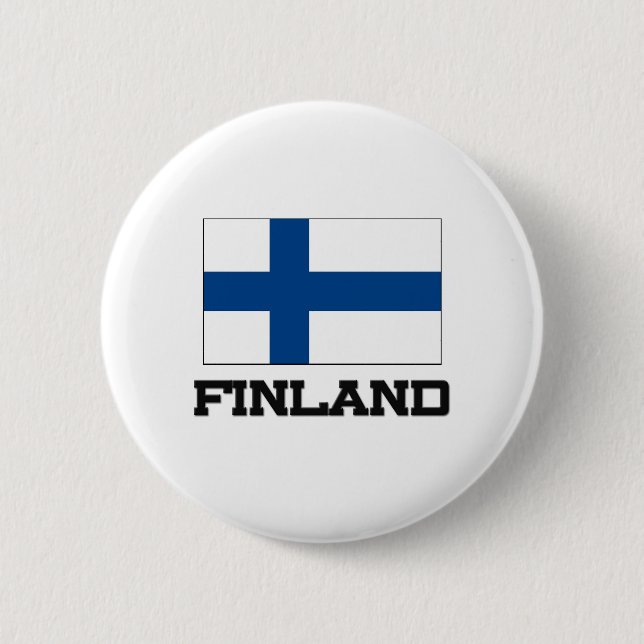 Finnland-Flagge Button (Vorderseite)