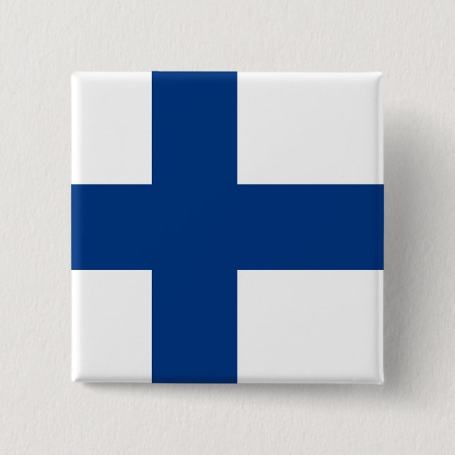 Finnland-Flagge Button (Vorderseite)
