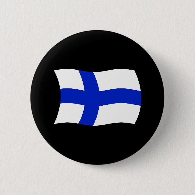Finnland-Flagge-Button Button (Vorderseite)