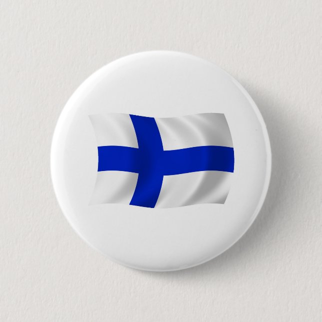 Finnland-Flagge-Button Button (Vorderseite)